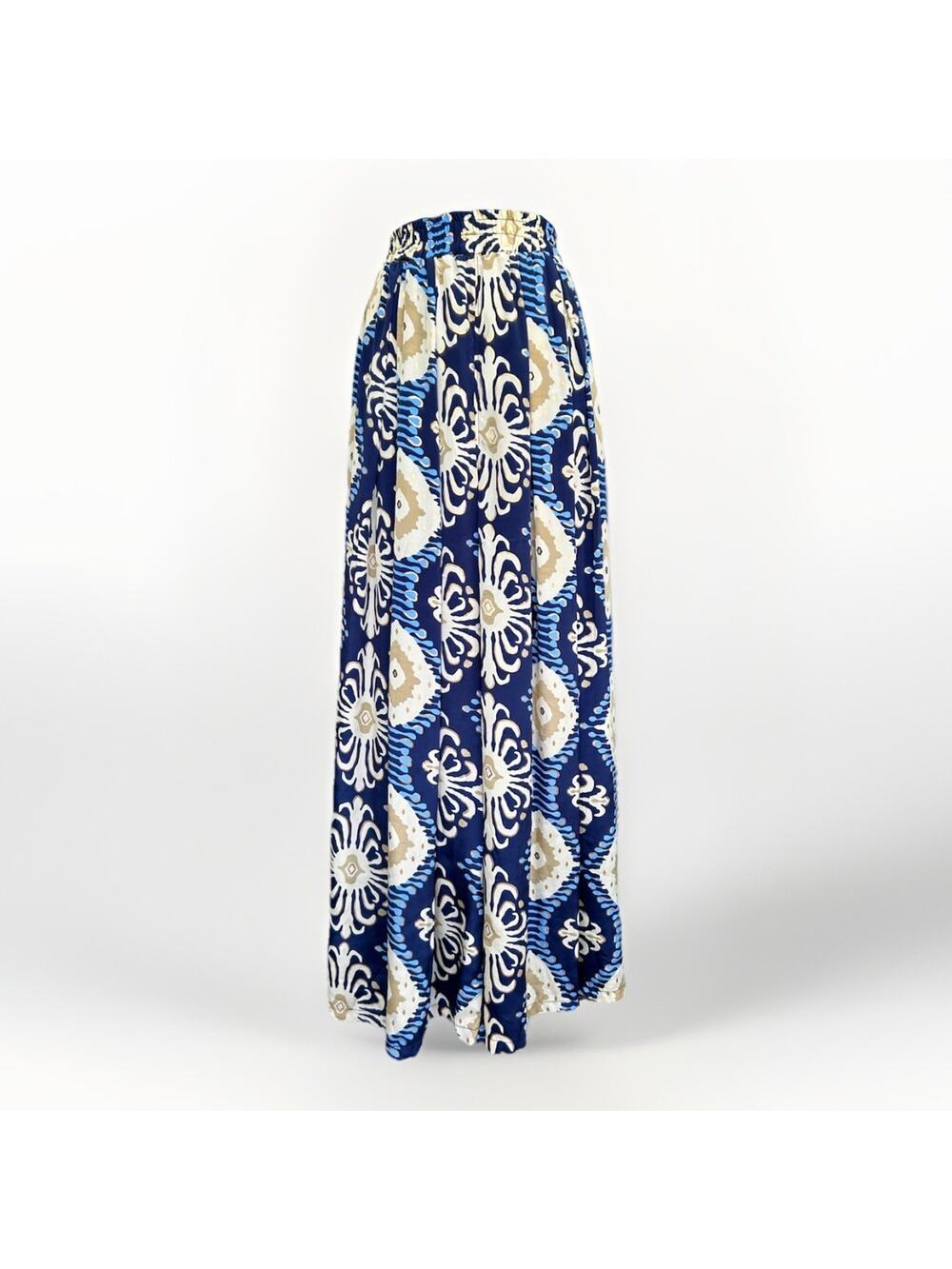 Gold & Silver Paris Wide-Leg Palazzo Pants Womens One Size Blue Gold Lightweight